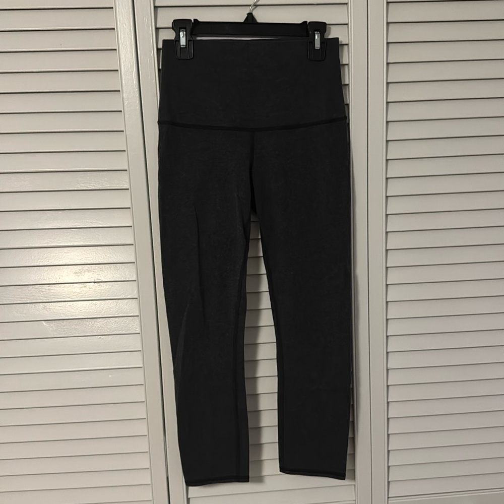 High rise heathered gray cropped lululemon leggings